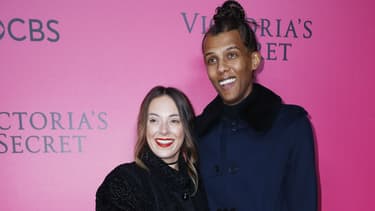 Stromae et sa compagne Coralie Barbier au défilé Victoria's Secret à Paris, le 30 novembre 2016