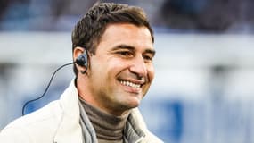 Lorik Cana avant le coup d'envoi de la demi-finale entre l'OM et l'Atalanta en Ligue Europa, le 2 mai 2024
