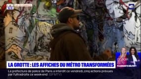 L'artiste Bisk a réalisé la décoration d'un bar avec les affiches du métro