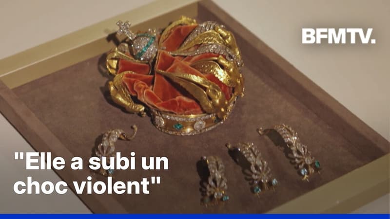 "Elle est restaurable": les images de la couronne d'Eugénie abîmée pendant le cambriolage du Louvre