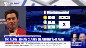  "C'est la médaille de la persévérance, j'y ai toujours cru": Johan Clarey, skieur alpin de 41 ans, tout juste médaillé d'argent aux Jeux Olympiques de Pékin partage son émotion sur BFMTV