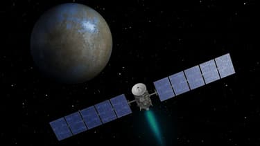 Vue d'artiste de la sonde de la Nasa Dawn.