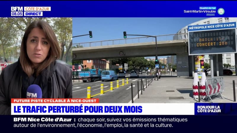 La future piste cyclable à Nice-Ouest crée de nombreux ralentissements de circulation