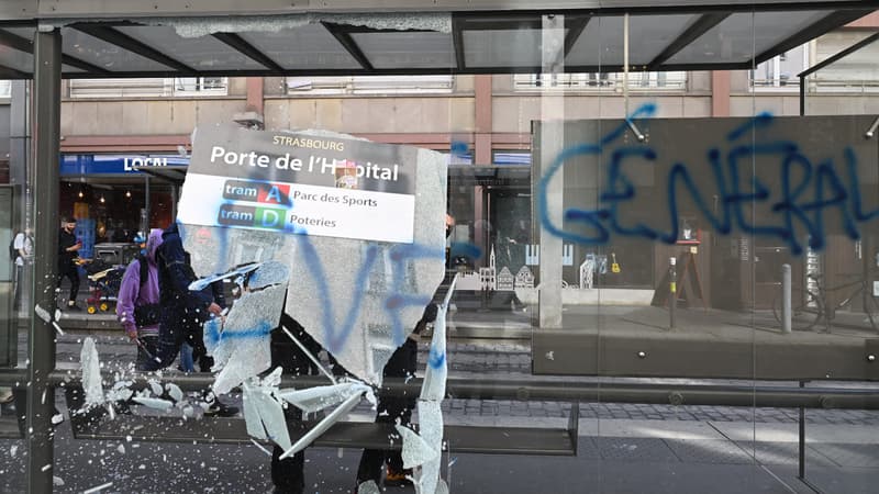 Des dégradations ont été commises en marge de la manifestation à Strasbourg, jeudi 13 avril.