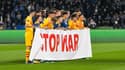 La banderole déployée avant Naples-Barça