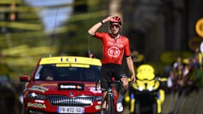 Kévin Vauquelin vainqueur de la deuxième étape du Tour de France, le 30 juin 2024