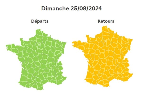 Ce dimanche 25 août est classé orange dans le sens des retours.