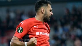 Gaëtan Laborde buteur pour le  Stade Rennais contre Tottenham au Roazhon Park, le 16 septembre 2021 