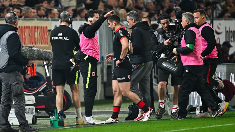 Thomas Ramos sort blessé lors du match Union Bordeaux-Bègles-Toulouse (31-28, Top 14), le 24 mars 2024