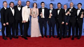 Le casting de "La La Land" lors de la cérémonie des Golden Globes
