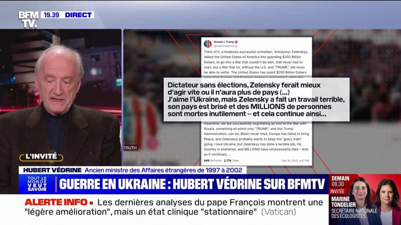 Hubert Védrine, ancien ministre des Affaires étrangères: 