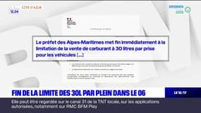 Les mesures de limitation de vente de carburant allégées dans les Alpes-Maritimes et le Var