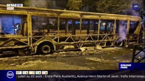 Un bus de la RATP détruit par un incendie à Nanterre