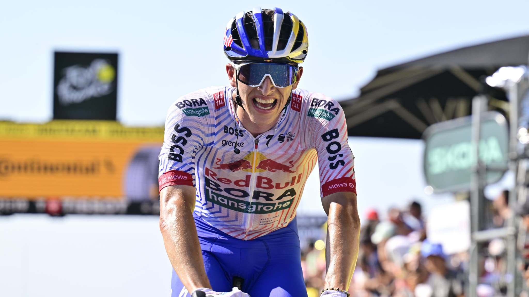 Florian Lipowitz sur le Tour de France à Hautacam le 17 juillet 2025 Florian Lipowitz sur le Tour de France à Hautacam le 17 juillet 2025
