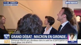 Emmanuel Macron est arrivé à Bordeaux dans le cadre de sa participation au Grand Débat