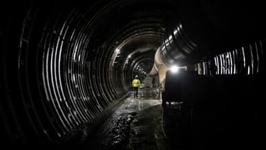 Le tunnel de la ligne TGV Lyon-Turin en cours de construction à Chiomonte, en Italie, le 18 janvier 2023.