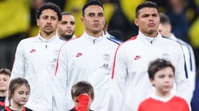 Marquinhos, Keylor Navas et Thiago Silva 