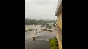 À Porto Rico, les inondations provoquées par l'ouragan Fiona emportent un pont 