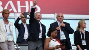 Jean-Michel Aulas en tribunes pendant la Coupe du Monde 2018