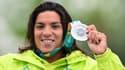 Ana Marcela Cunha, championne olympique de natation en eau libre, aux Pan American Games Santiago 2023, le 29 octobre 2023