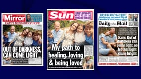 Les unes du Daily Mirror, du Sun et du Daily Mail datées du mardi 10 septembre 2024