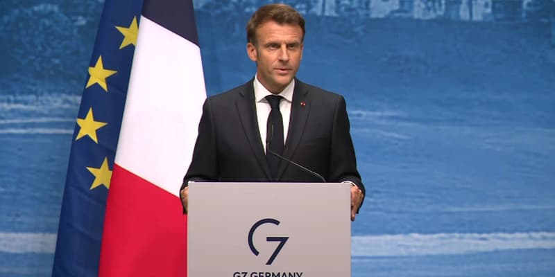 Emmanuel Macron en Bavière, en clôture du G7 le 28 juin 2022. 