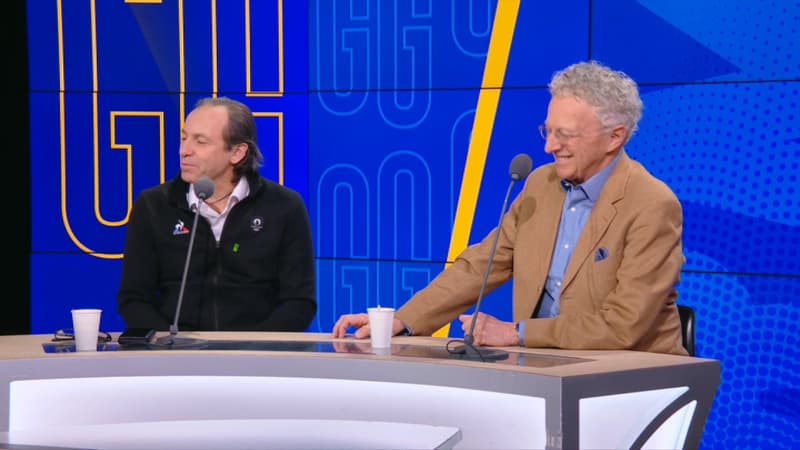 Nelson Montfort et Philippe Candeloro sur le plateau des Grandes Gueules le 6 février 2025