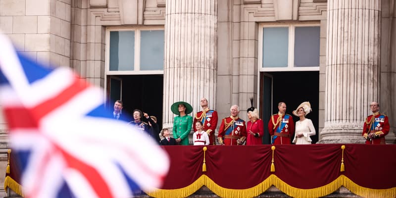 La famille royale au blacon de Buckingham, le 17 juin 2023, pour célébrer le premier "trooping the colours" de Charles en tant que roi. 