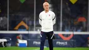 Le sélectionneur de l'équipe de France, Didier Deschamps, à San Siro,à la veille de la finale de la Ligue des nations, le 9 octobre 2021