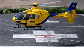 Un hélicoptère du Samu à l'hôpital de Brest en juin 2022  (Photo d'illustration).