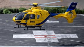 Un hélicoptère du Samu à l'hôpital de Brest en juin 2022 (Photo d'illustration).