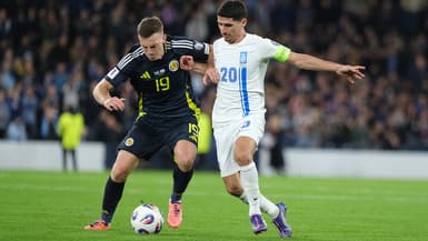 Coupe du monde 2026, qualifications - Ecosse-Grèce - Lewis Ferguson et Petros Mantalos, le 9 octobre 2025