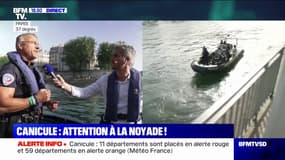 Canicule: la brigade fluviale de Paris observe "des comportements à risques avec des personnes qui se baignent" dans la Seine