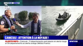 Canicule: la brigade fluviale de Paris observe "des comportements à risques avec des personnes qui se baignent" dans la Seine