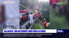 Bouches-du-Rhône: une personne tombée en contre-bas de la D908 lors d'un accident de la circulation