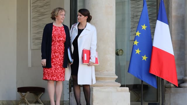 Muriel Pénicaud et Marlène Schiappa à la sortie d'un Conseil des ministres. (image d'illustration)
