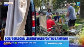 JO 2024: des bénévoles font du camping au bois de Boulogne