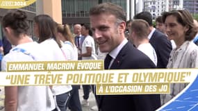 JO 2024 : Emmanuel Macron évoque une "trêve politique et olympique"