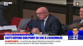 Alpes-Maritimes: Éric Ciotti défend son point de vue sur l'immigration à l'Assemblée nationale