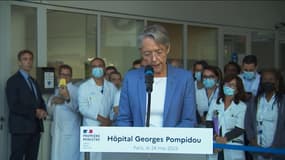 Élisabeth Borne à l'hôpital Georges Pompidou de Paris le 24 mai 2023 