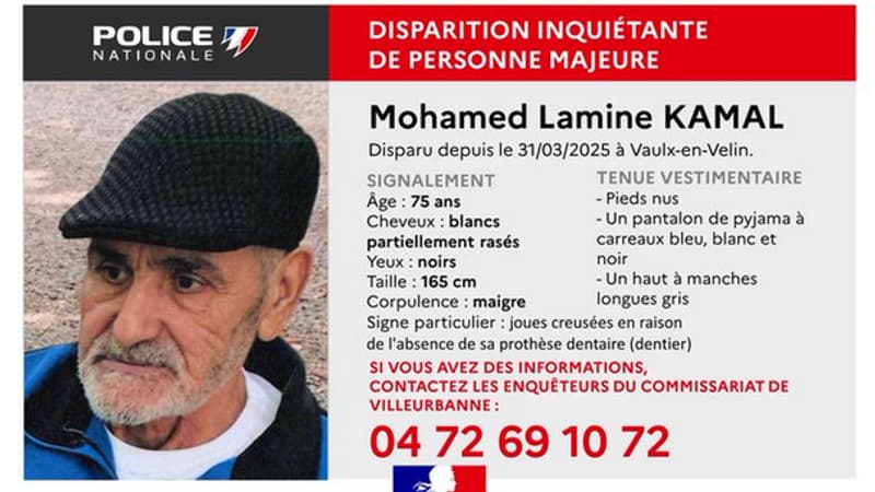 Vaulx-en-Velin: un septuagénaire porté disparu depuis plus de 3 semaines, un appel à témoins lancé