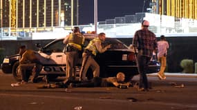 Aux abords de l'hôtel Mandalay Bay à Las Vegas.