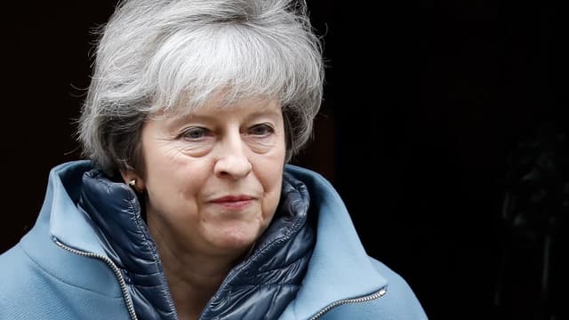 La Première ministre britannique Theresa May le 13 fevrier à Londres à la veille d'un vote crucial à la Chambre des Communes.