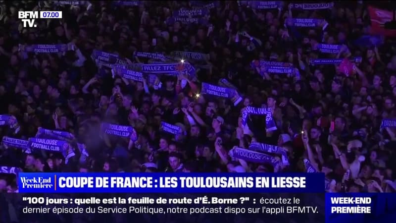Coupe de France: les Toulousains ont entonné l'hymne du TFC sur la place du Capitole samedi soir après la victoire du club