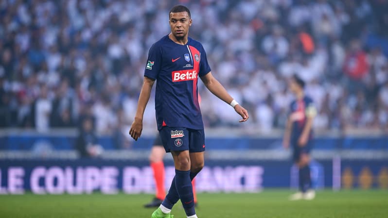 Kylian Mbappé lors de la finale de la Coupe de France PSG-OL, le 25 mai 2024.