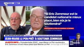 "Opportuniste", "triste", "affligeant": Wallerand de Saint-Just réagit au soutien de Jean-Marie Le Pen à Éric Zemmour