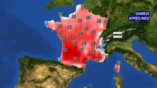 Les prévisions météorologiques pour le samedi 29 mai 2021.