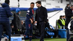 Neymar et Mauricio Pochettino, à Marseille le 7 février 2021