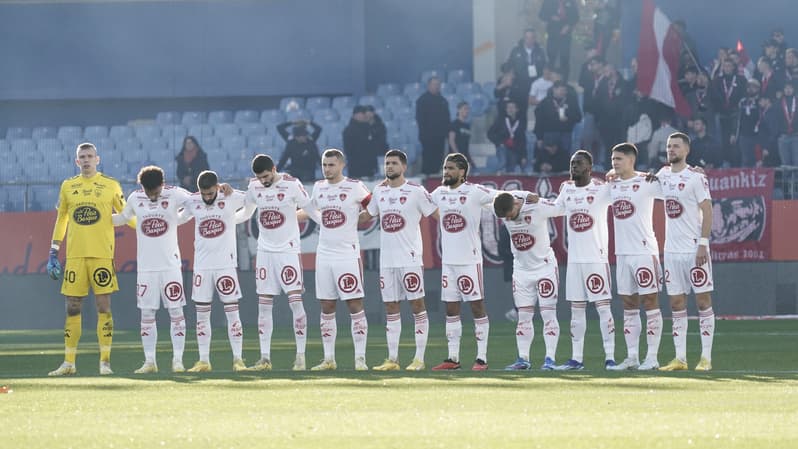 Les joueurs de Brest avant leur match à La Mosson, 26 novembre 2023