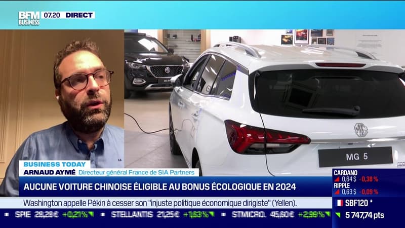 Arnaud Aymé (SIA Partners) : Aucune voiture chinoise éligible au bonus écologique en 2024 - 15/12